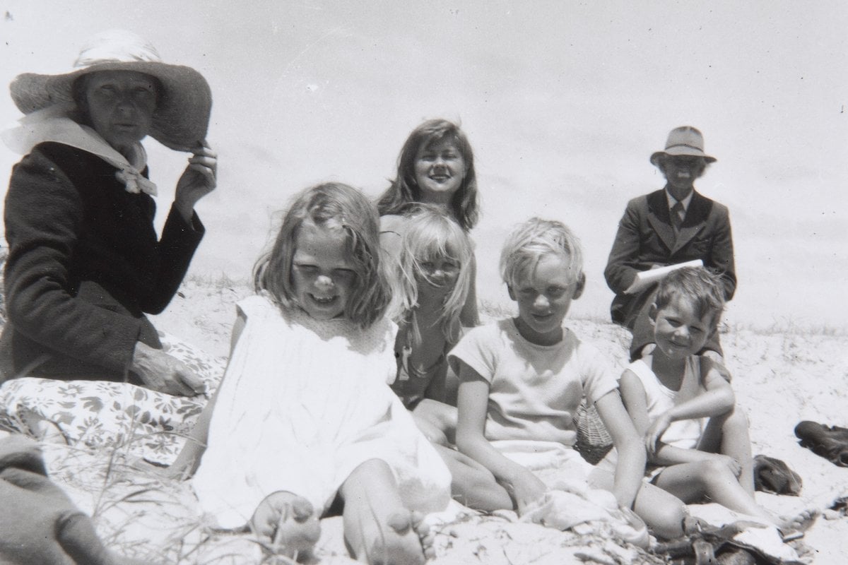 Three generations of the Boyd family at Beaumauris beach