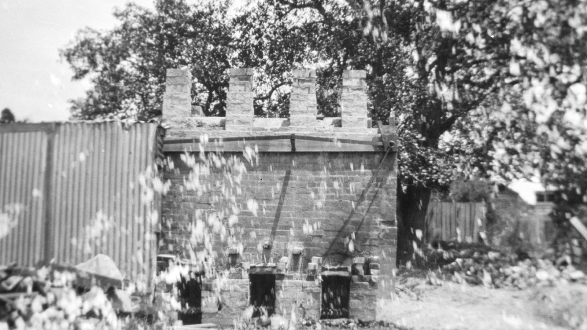 Old photo of outdoor brick kiln