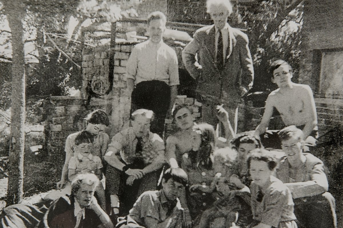 Family and friends at Open Country, c1951 