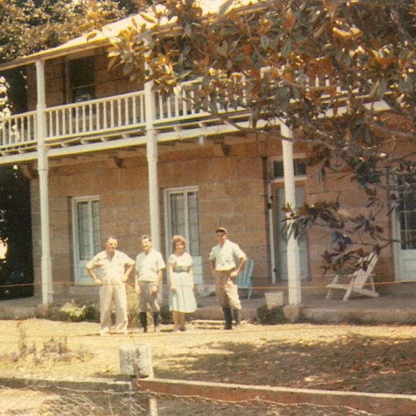 ​Warren family outside Bundanon homestead, c1960s. Bundanon Trust Archive