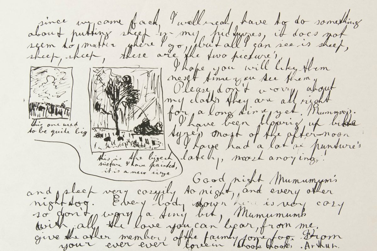 Arthur writes home to his mother whilst staying with his grandfather at Rosebud