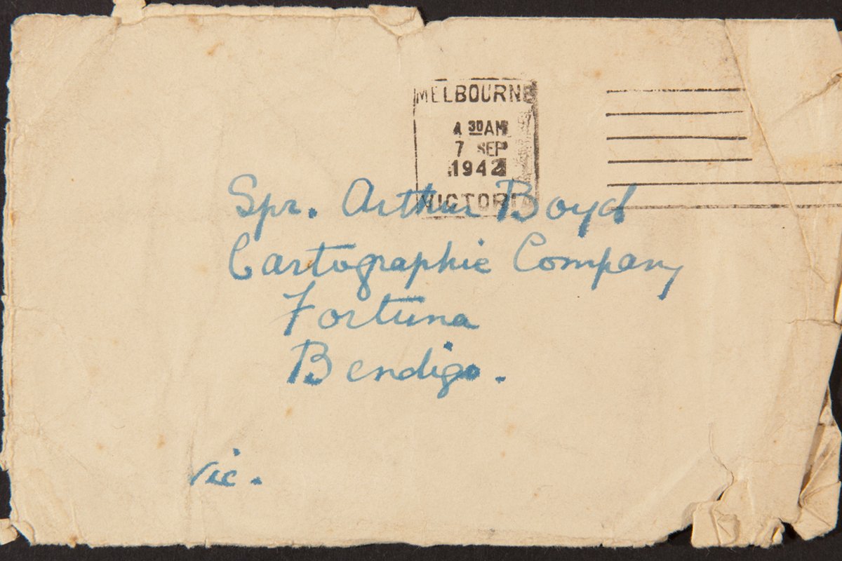 An envelope addressed to Arthur during his time in the army at Bendigo