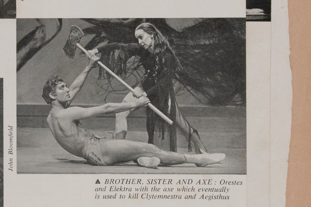 Scrapbook showing performance of Elektra, from Bundanon Trust Archive