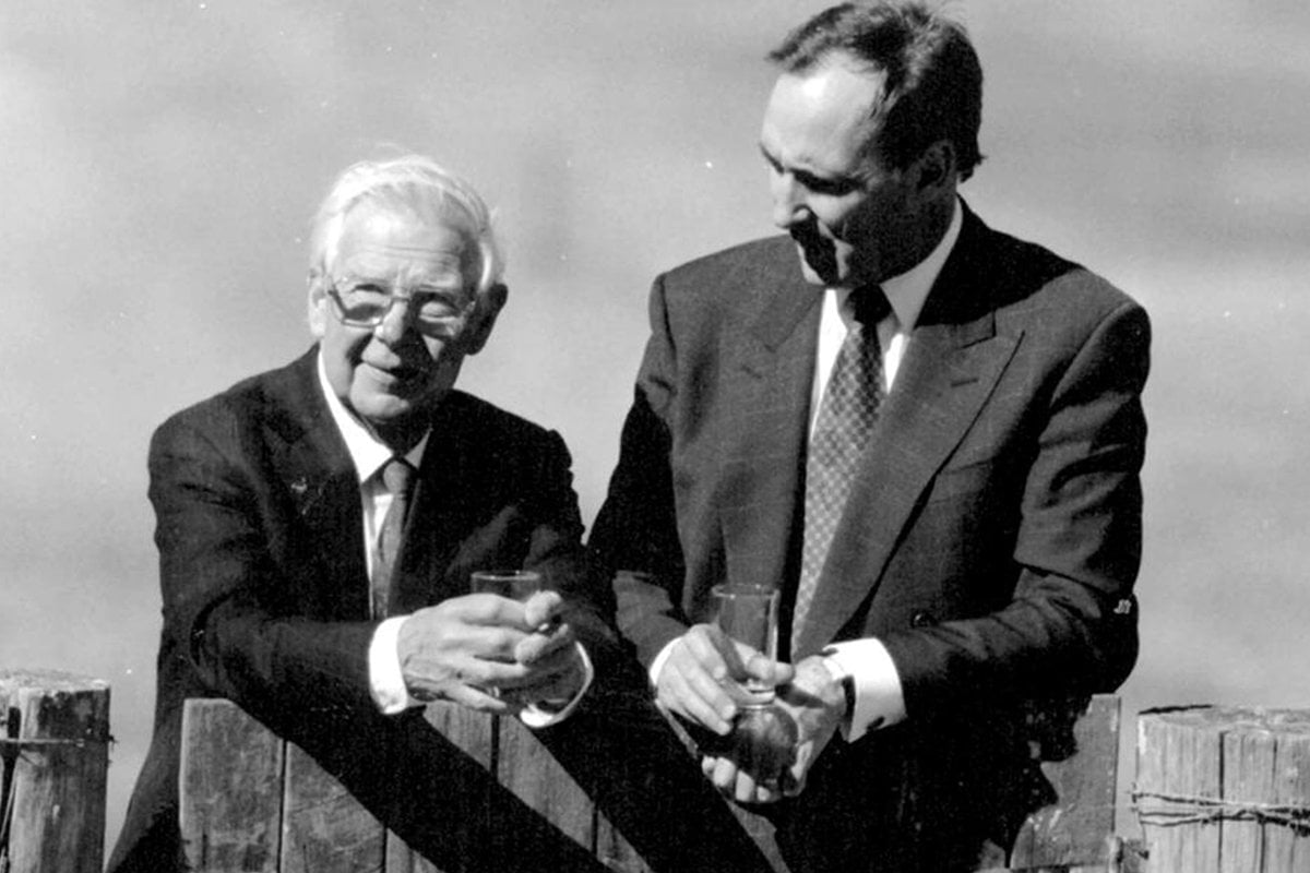 Arthur Boyd and Paul Keating at Bundanon 1995. Photo: Richard Miller 