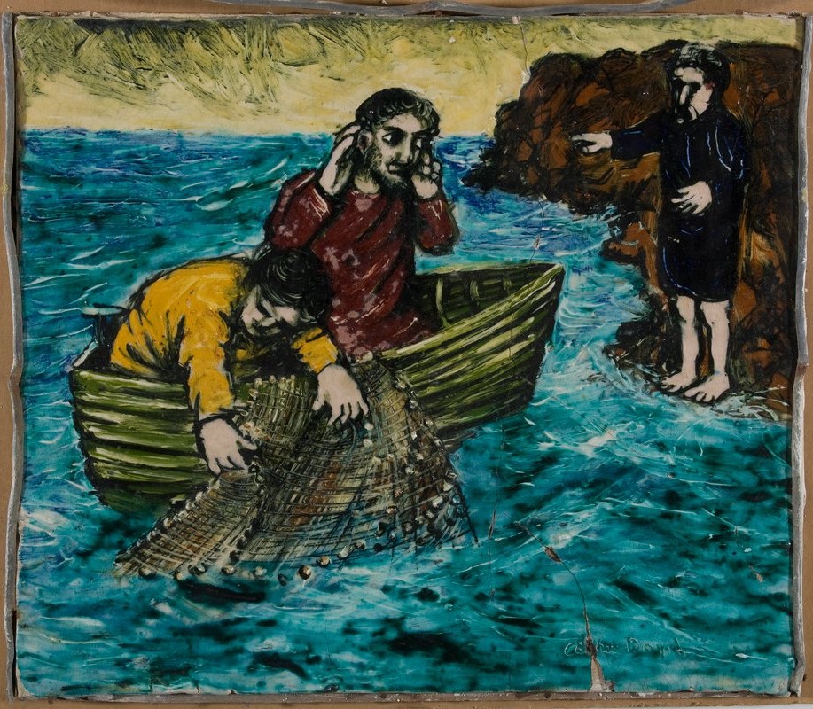 Arthur Boyd, Draft of fishes, 1950-52, Ceramic painting 