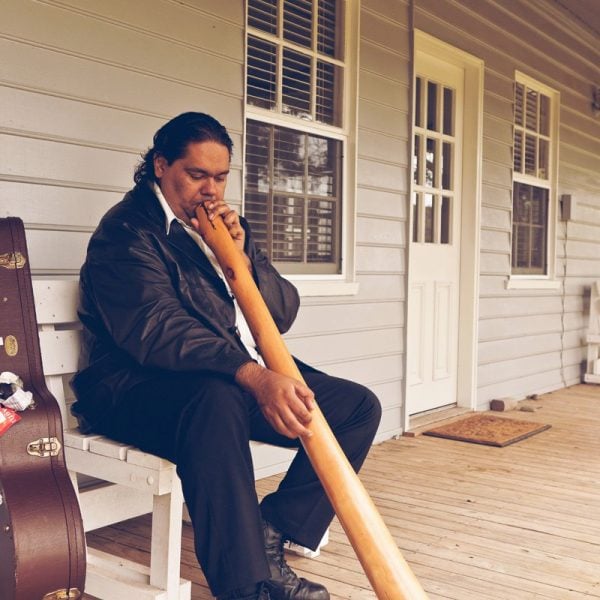 William Barton on the veranda of the Musicians Cottage