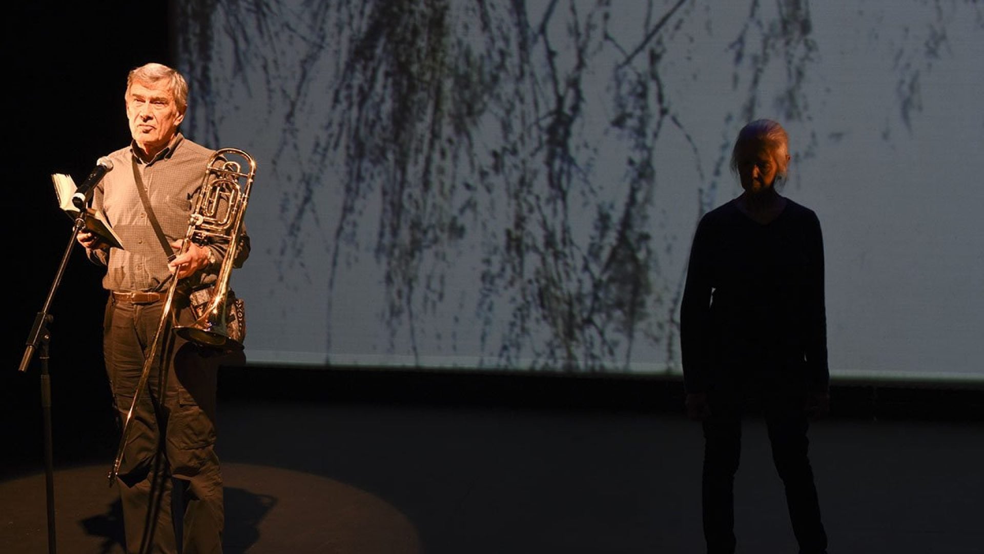 A person playing a trumpet