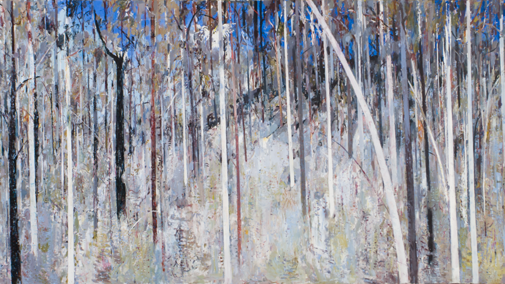 Abstract painting of dense bushland