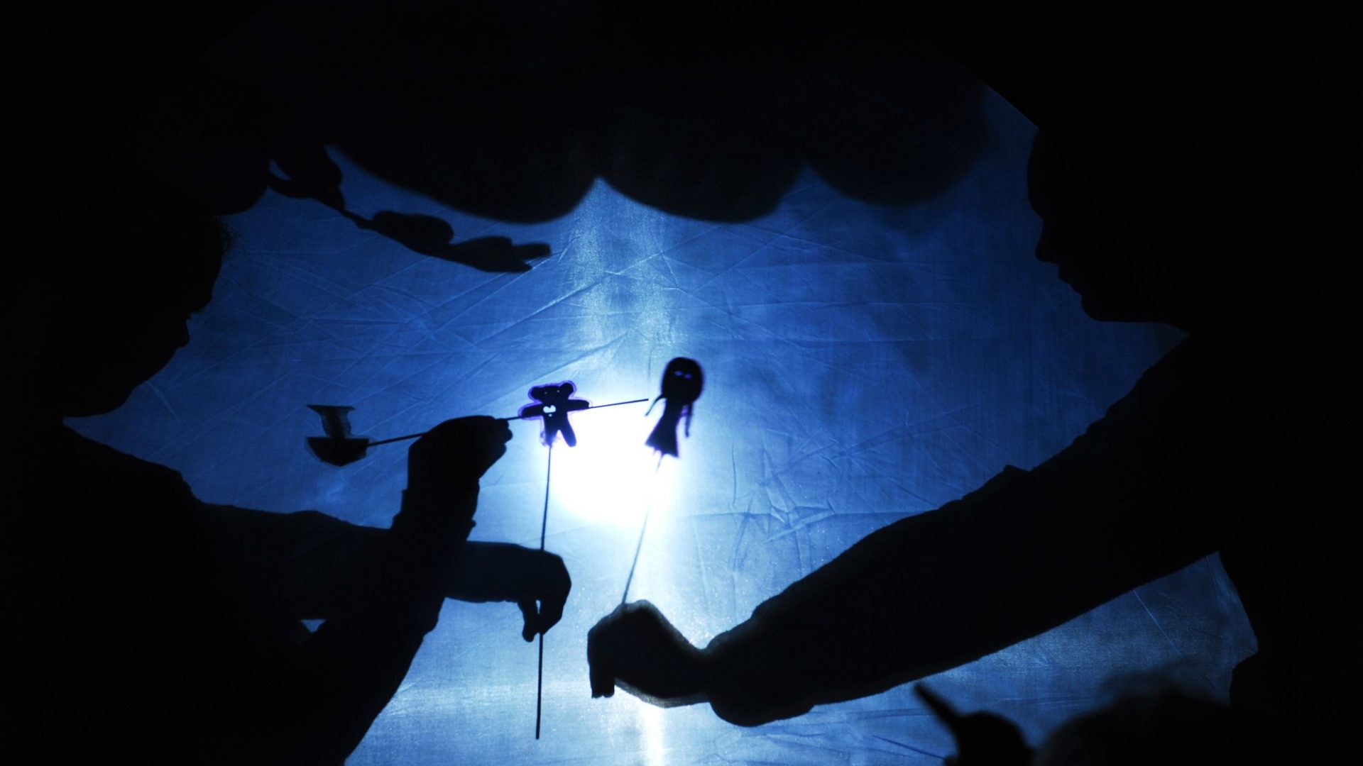 A shadow puppet performance