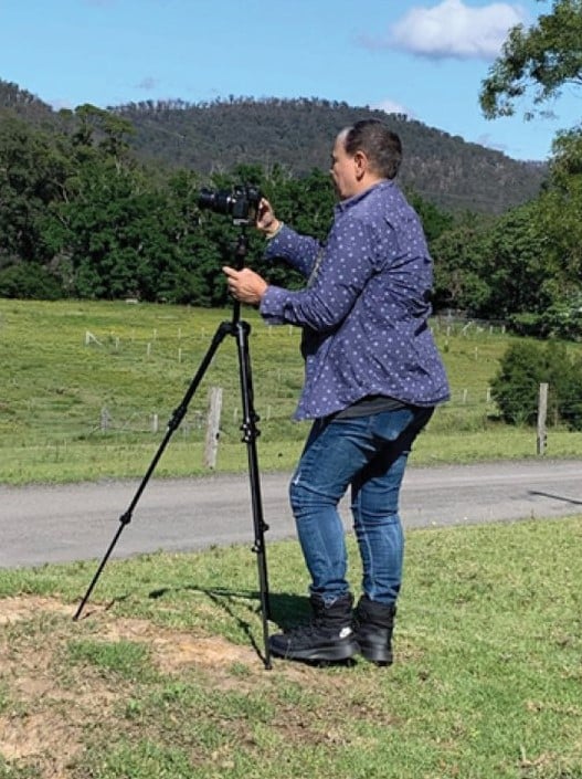 r e a onsite at Bundanon, November 2020 shooting for IMPRINT. Image: Courtesy of the artist.