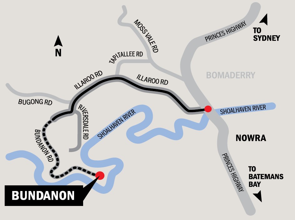 MAP TO BUNDANON