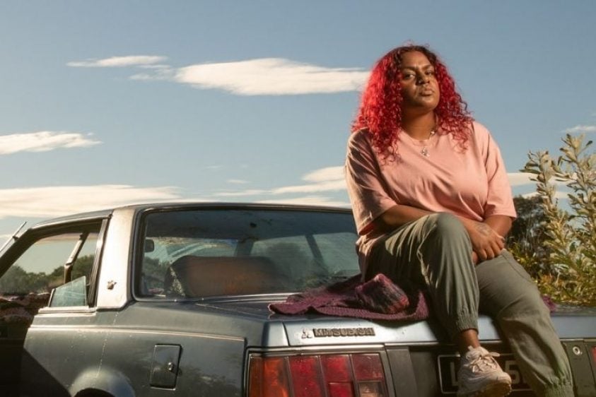 A collage of three photographs of different people.