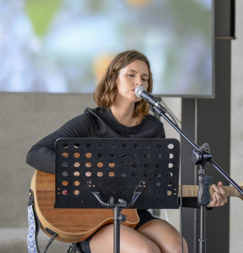 Woman with guitar