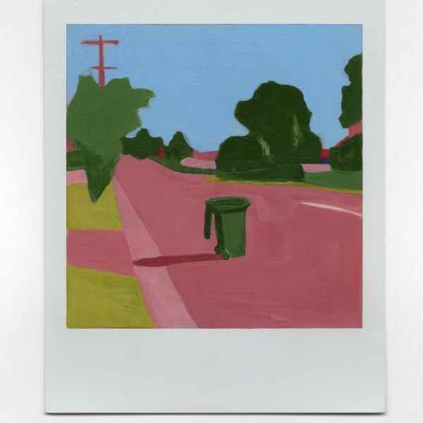 From the series 'The Pipeline', 2018-2022, Acrylic on Polaroid photograph, 9 x 11cm