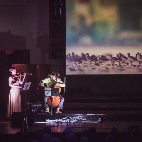 Simone Slattery and Anthony Albrecht performing 'Life on Lands Edge' 'Photo: Emma Luker