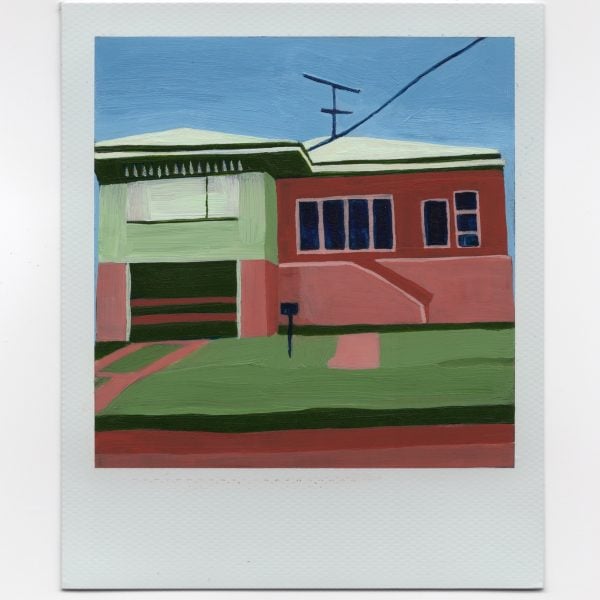 From the series 'The Pipeline', 2018-2022, Acrylic on Polaroid photograph, 9 x 11cm