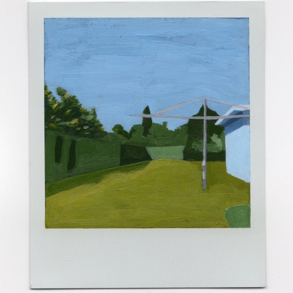 From the series 'The Pipeline', 2018-2022, Acrylic on Polaroid photograph, 9 x 11cm