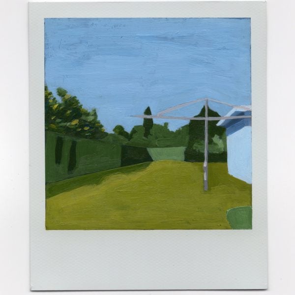 From the series 'The Pipeline', 2018-2022, Acrylic on Polaroid photograph, 9 x 11cm