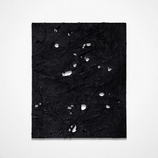 'In Response I' 
2020
Silica, pigment, Eucalyptus cellulose (biodegradable glitter) on recycled plastic over timber frame
66 cm x 91 cm x 4 cm unframed