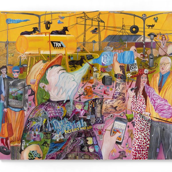 'Sometimes I Wish I Was An Actuary' Acrylic on Canvas, 84 x 104 cm, 2023. Photo: Jek Maurer