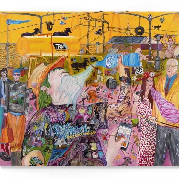 'Sometimes I Wish I Was An Actuary' Acrylic on Canvas, 84 x 104 cm, 2023. Photo: Jek Maurer