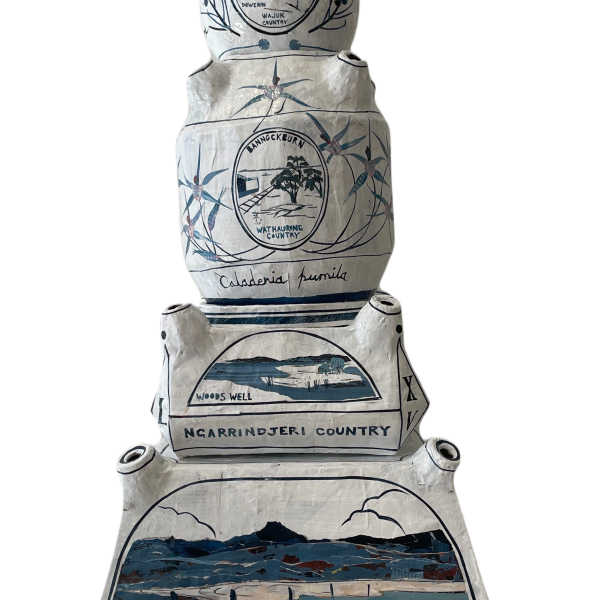 'Don't Know What We've Lost' Papier Mache and Collage 88x37x37 