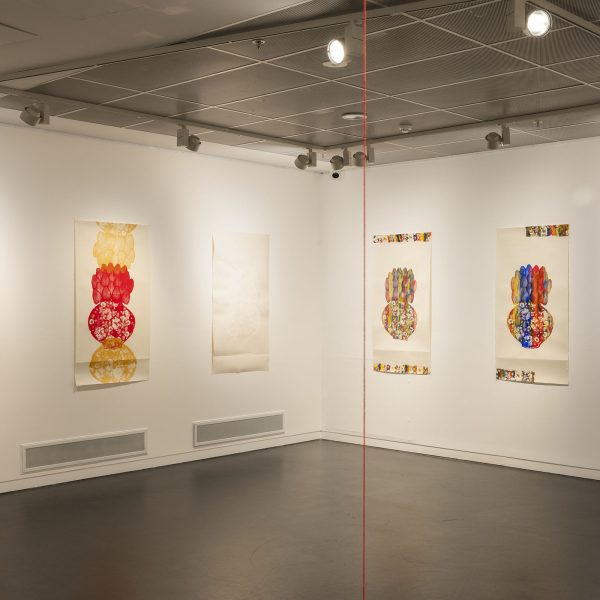 Soyoun Kim, Tongue-Tongs, 2022, screen printing on Hanji (Korean mulberry bark paper). Manningham Art Gallery. Photo: Charlie Kinross. 