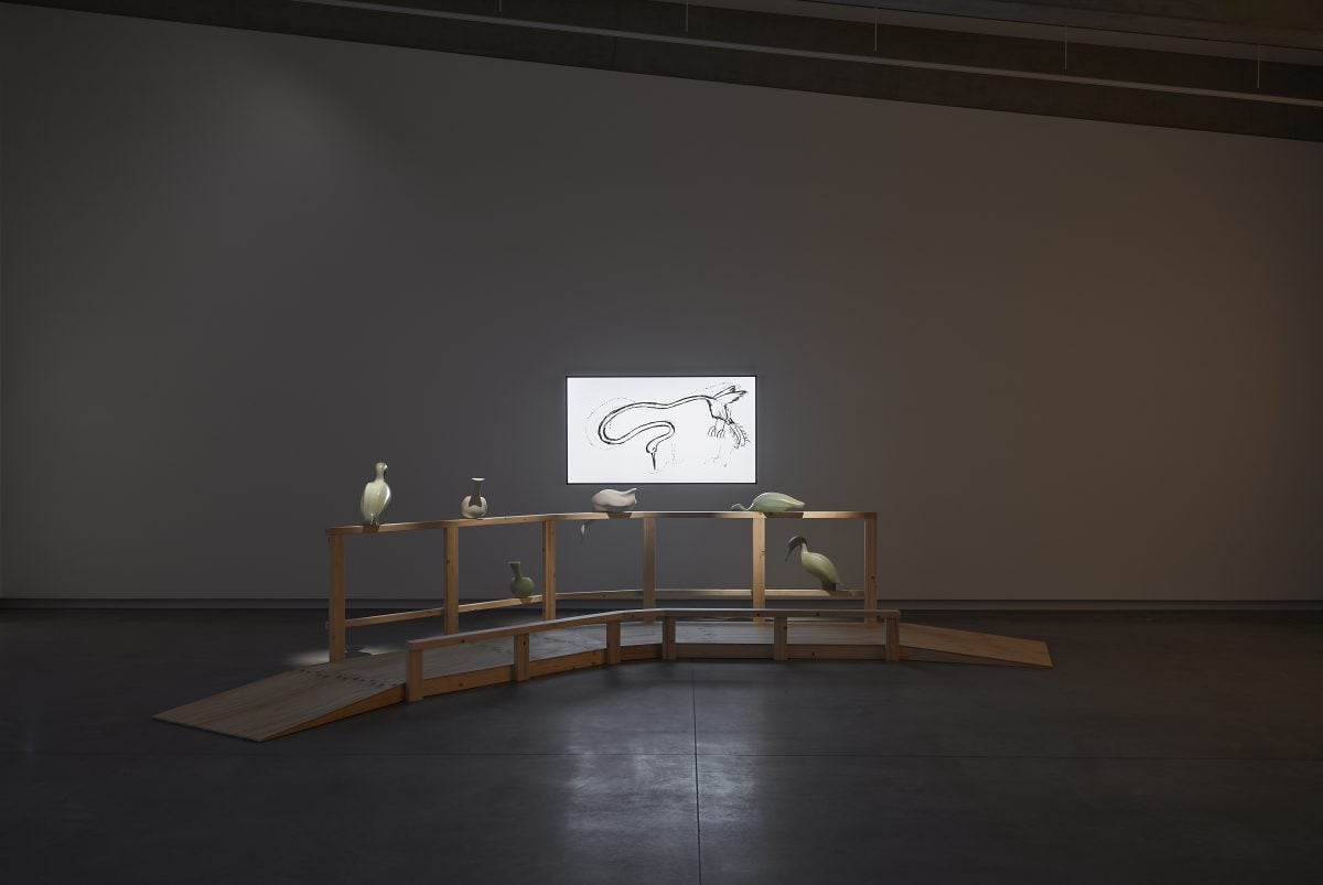 Black and White artwork in exhibit