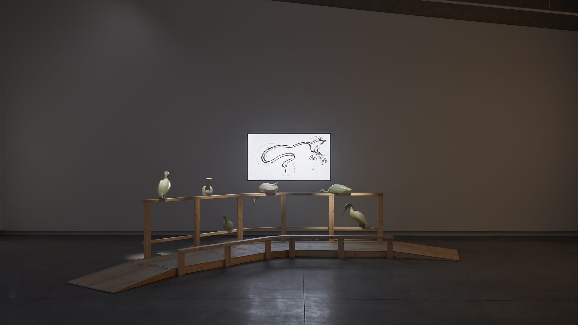 Black and White artwork in exhibit