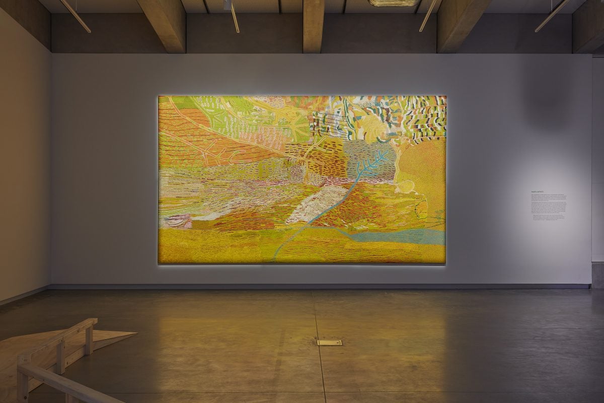 Back lit artwork, glowing yellow