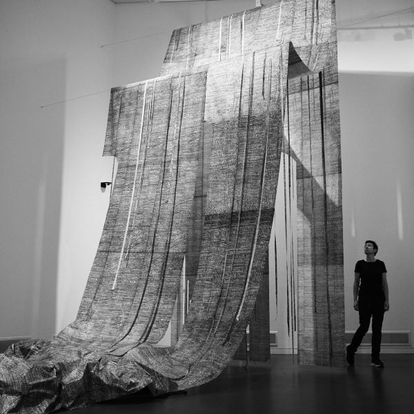 Bridget Hillebrand, 'River' 2023, Linocut on washi paper. 'River' Photo: Aron Murray