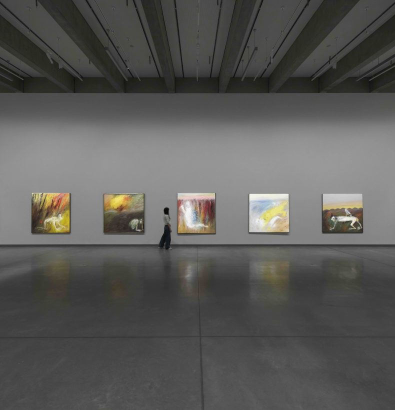 7 artworks installed on a wall
