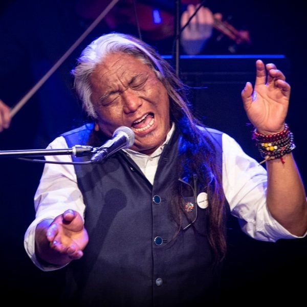 Tenzin Choegyal playing on stage