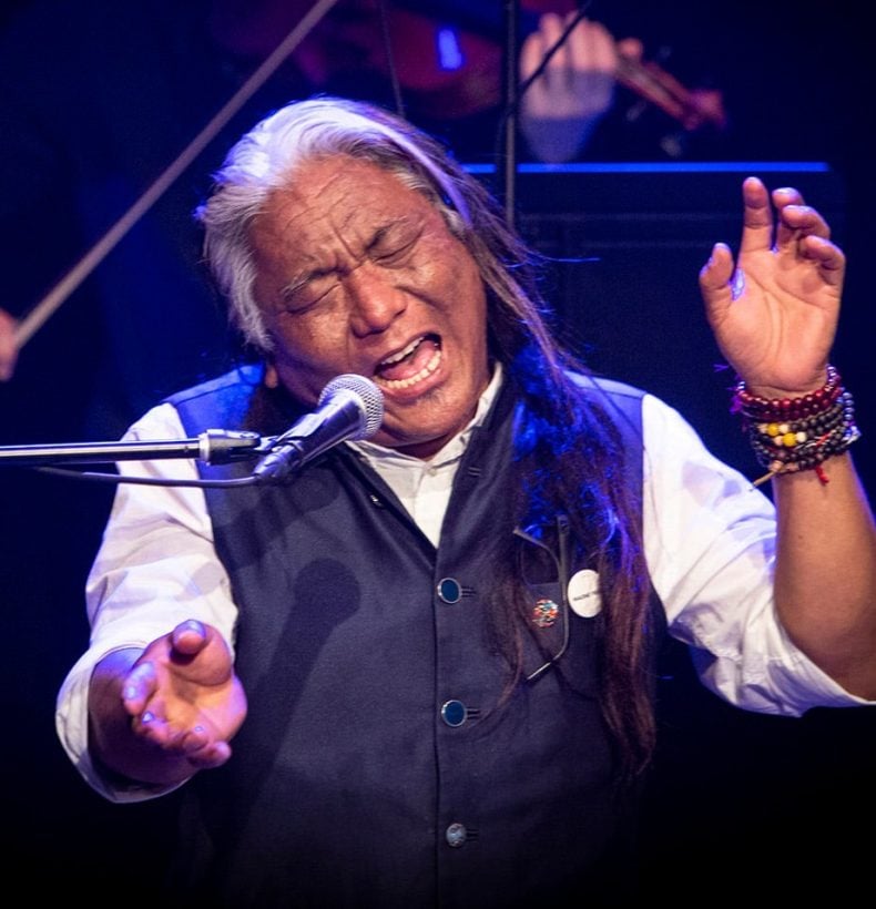 Tenzin Choegyal playing on stage